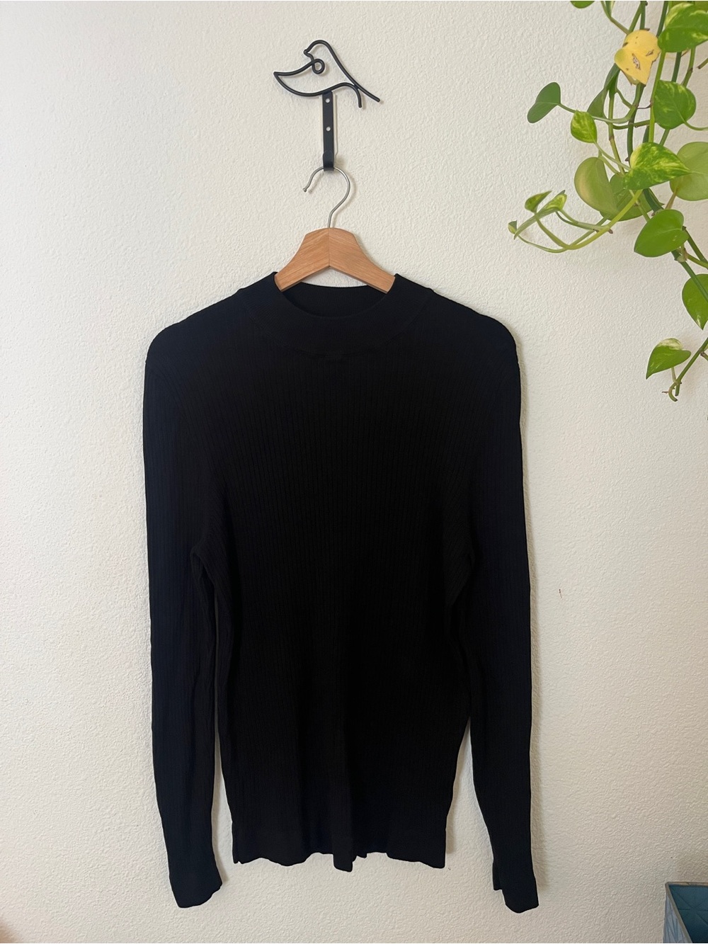 Zara Black Ribbed Sweater sz L